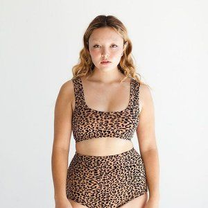 ARQ wide strap bra 2X  plus size leopard